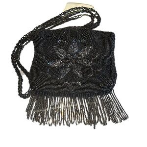 Black Beaded Evening Bag